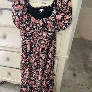 Floral Black and Pink Dress